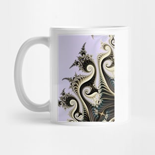 Black and White Curly Spirals Abstract Pattern Mug